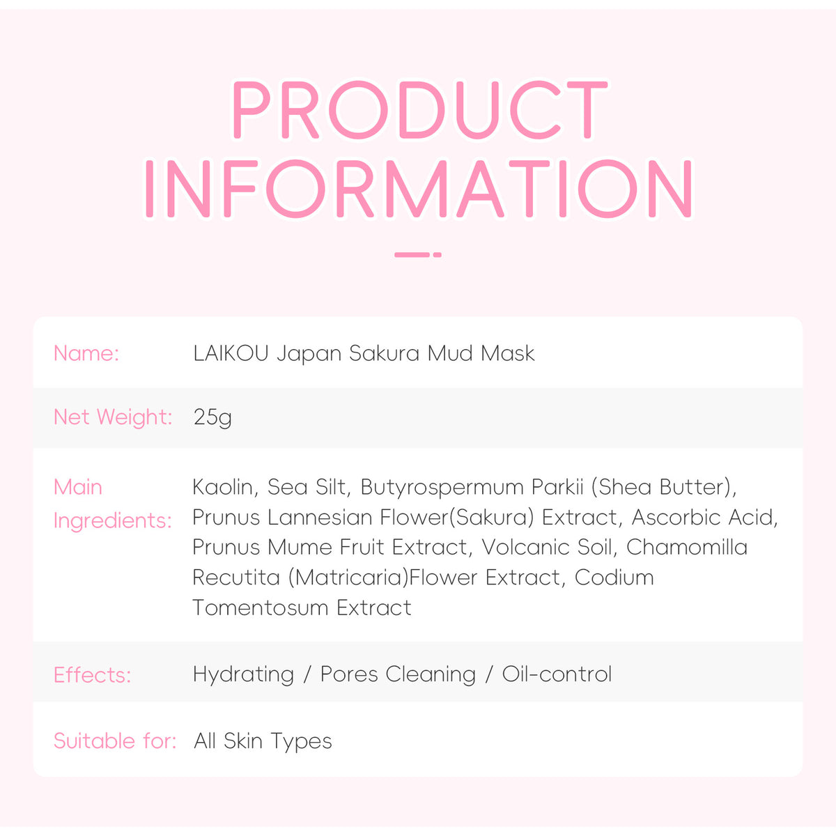 Hydrating Sakura Mud Mask - Moist