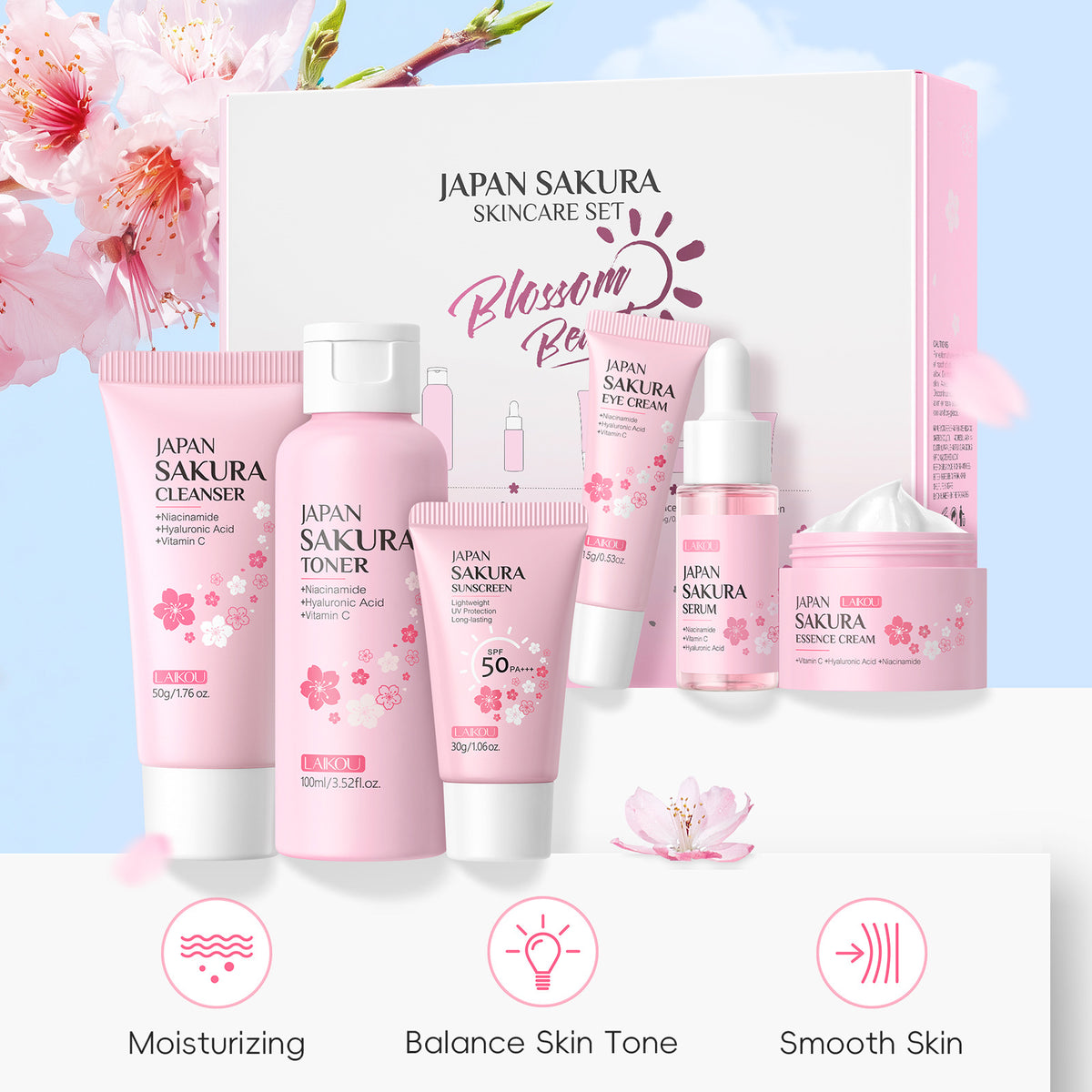 Cherry Blossom Skincare Set - Moist